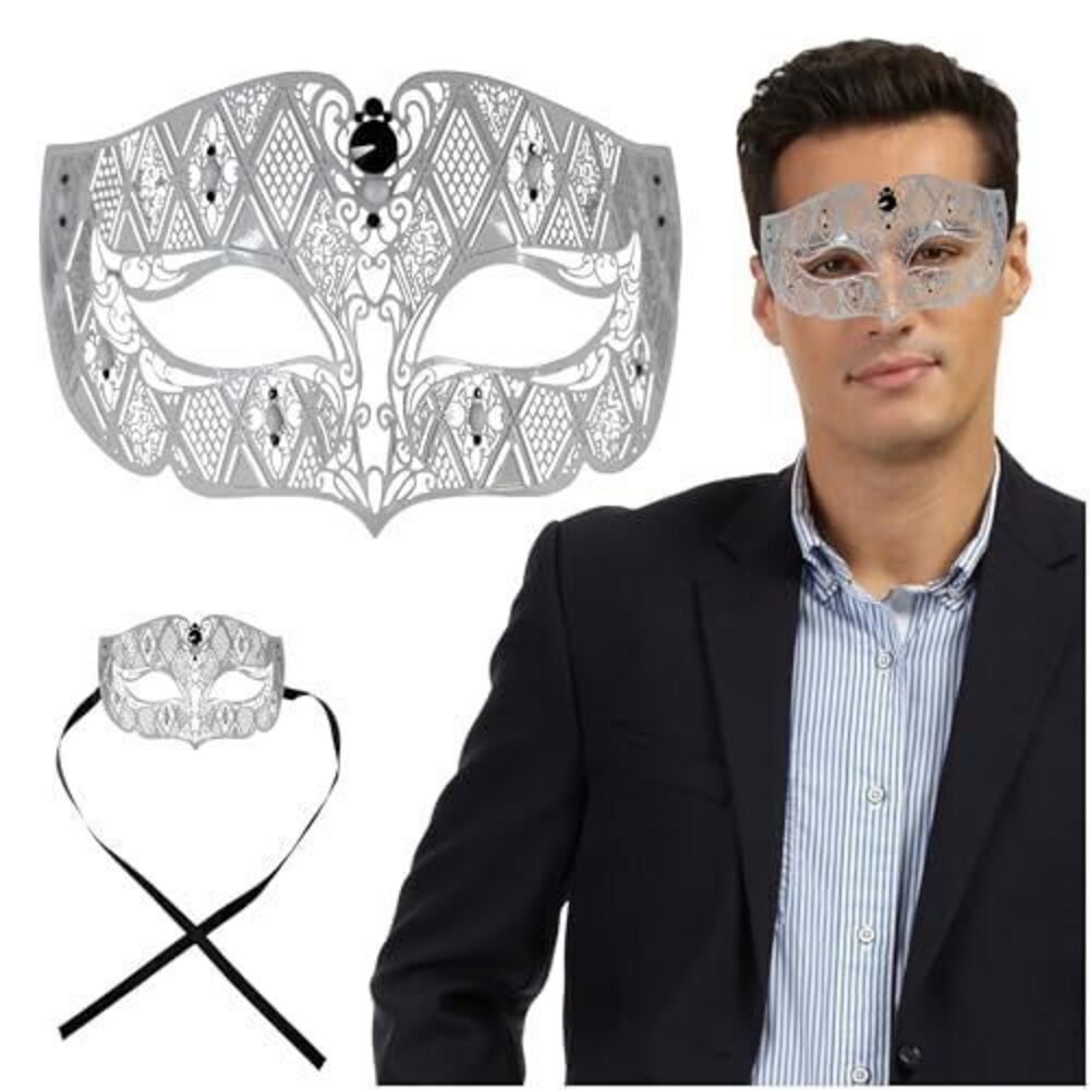 7035 Masquerade Mask , Diamond Design Laser Cut Venetian Style, Perfect